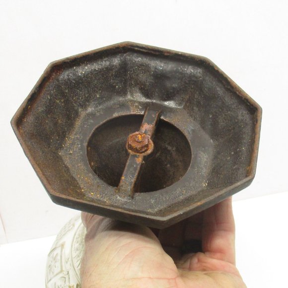 Vintage Metal Pedestal Base Oil Glass lamp - Picture 12 of 12